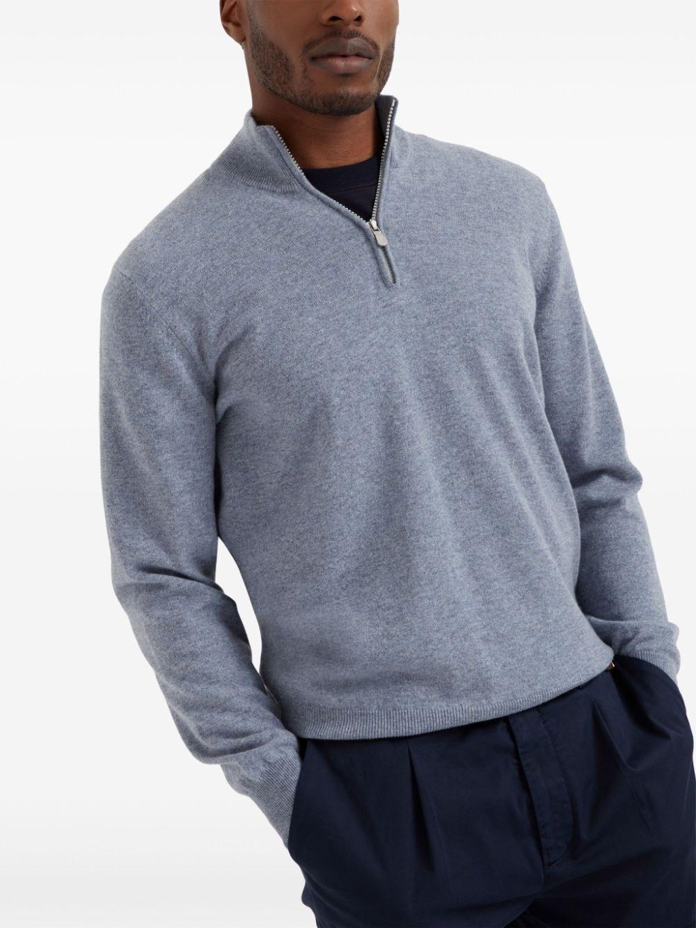 Brunello cucinelli Turtle-Neck Sweater With Zipper Qualità Garantita