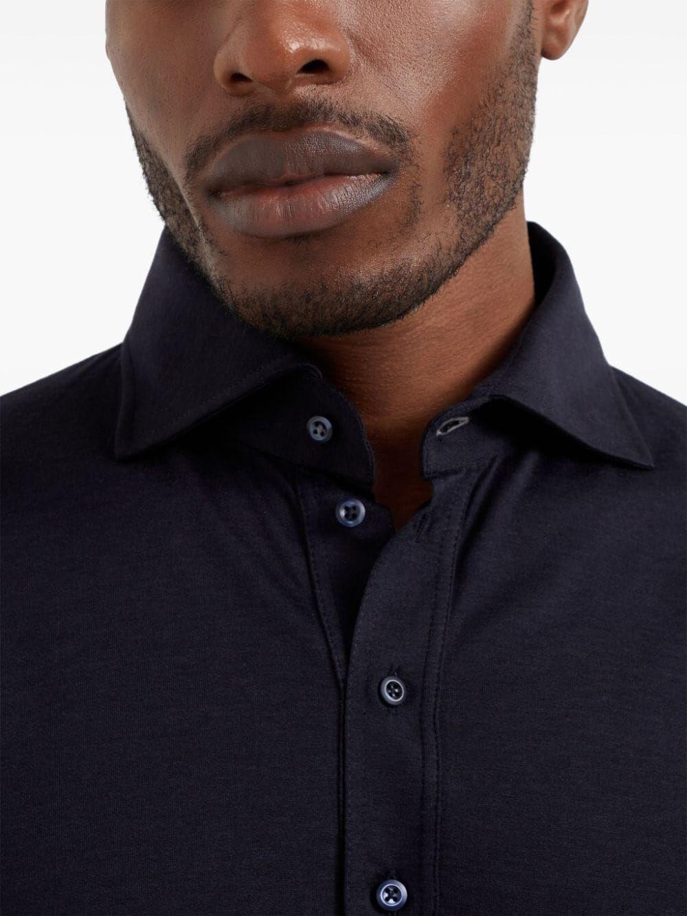 Brunello cucinelli Long Sleeve Polo With Shirt-Style Collar Prezzo Ridotto