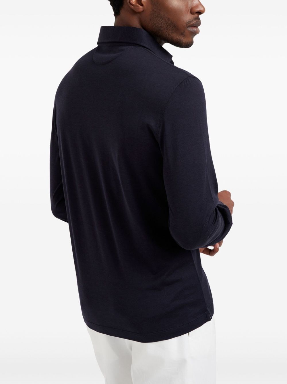 Brunello cucinelli Long Sleeve Polo With Shirt-Style Collar Prezzo Ridotto