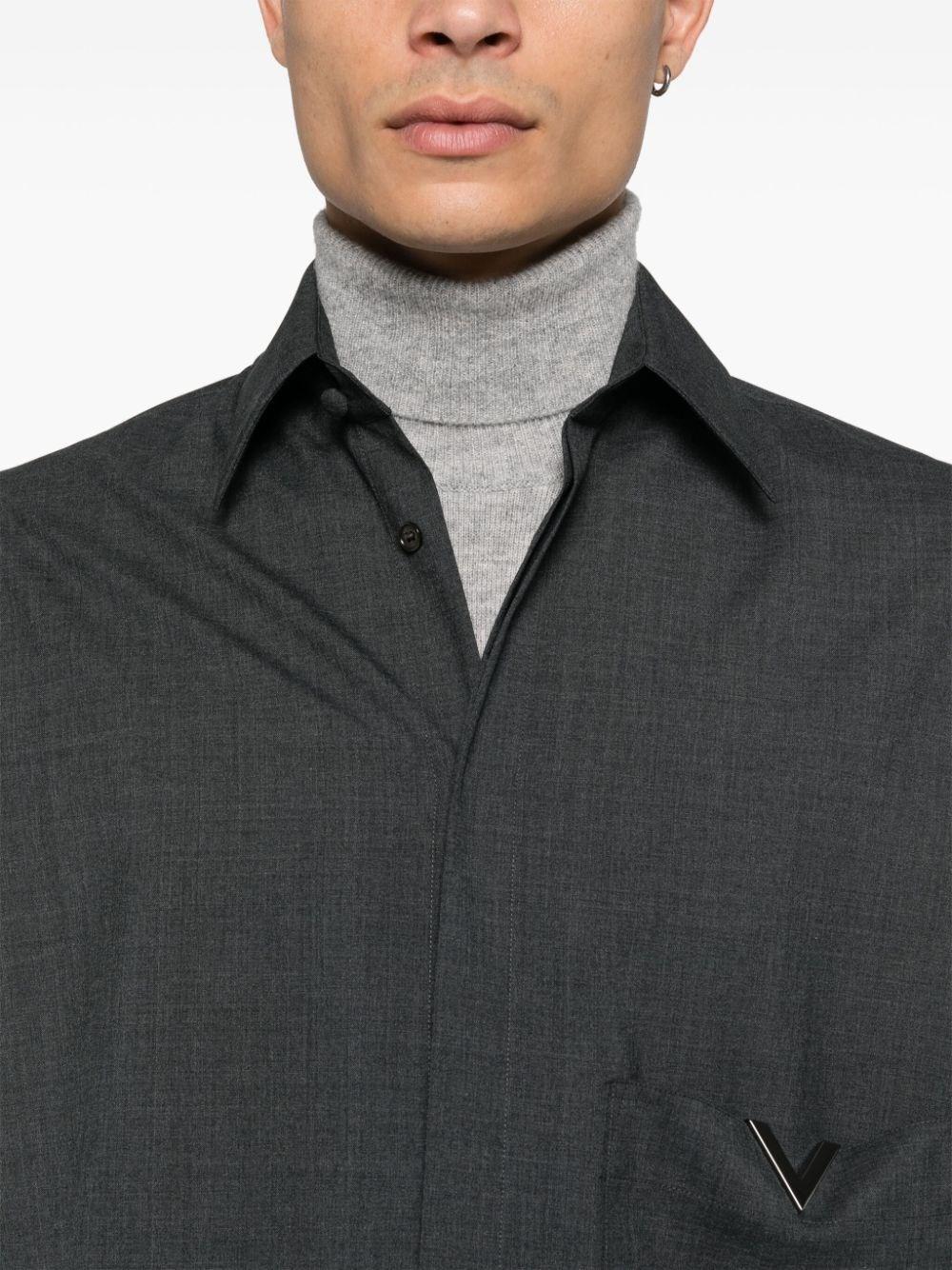 Valentino garavani `V Detail` Long Sleeve Shirt Offerta