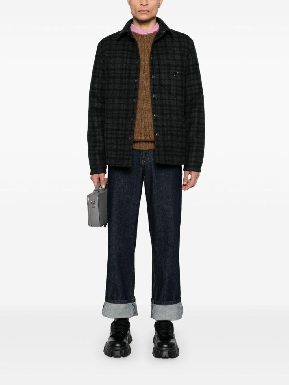 Prada Checked Shirt Vendita Calda