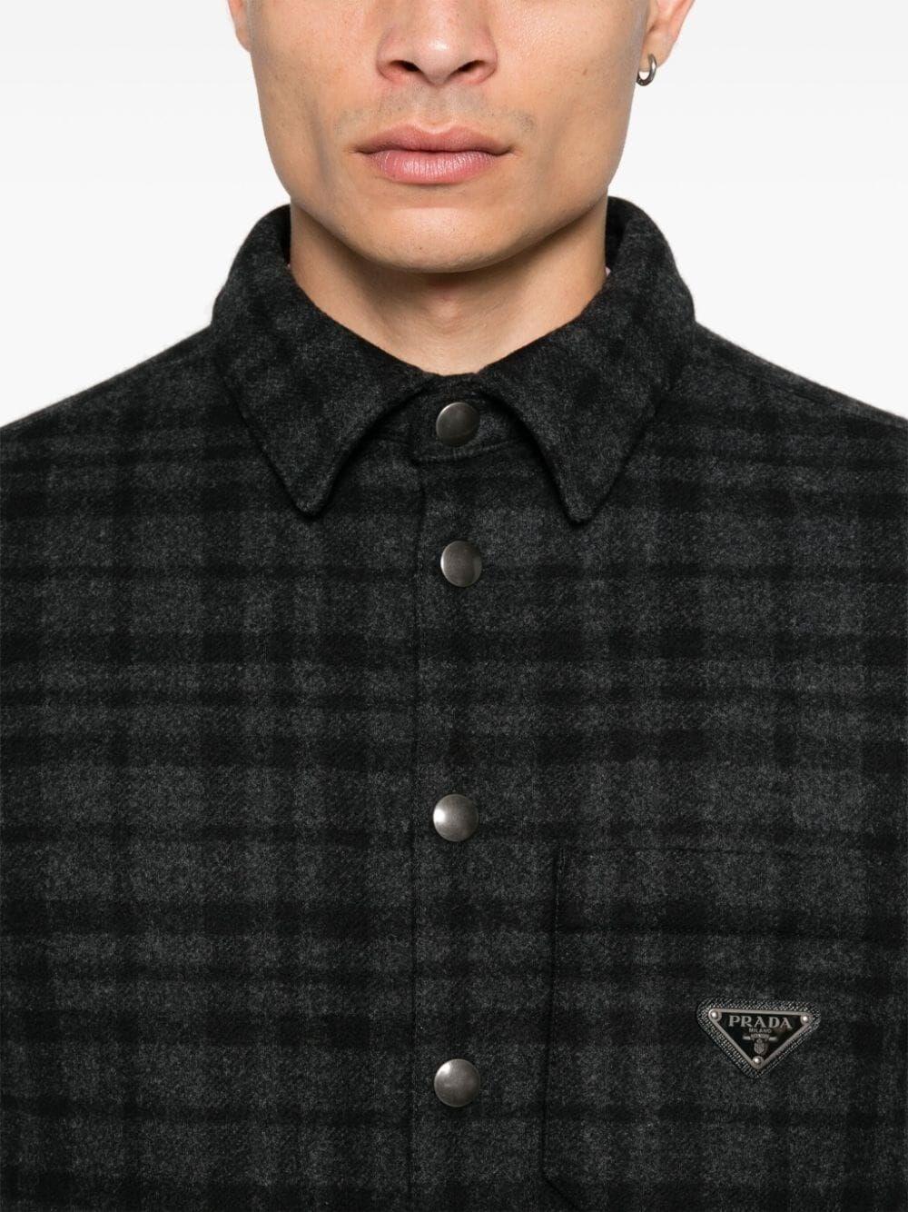 Prada Checked Shirt Vendita Calda