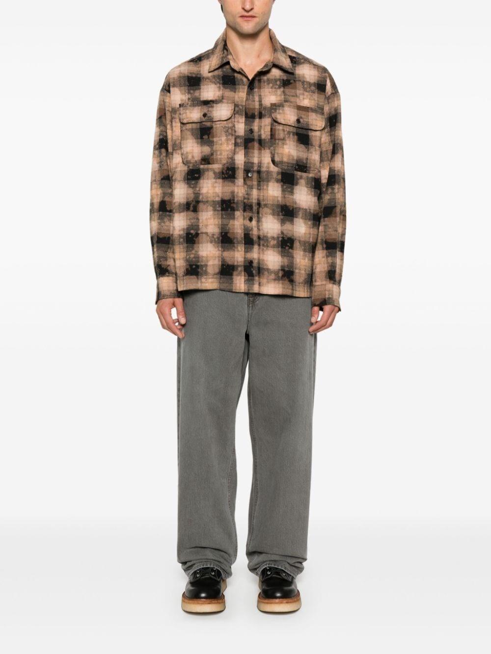 Palm angels `Curved Logo` Check Shirt Sottocosto