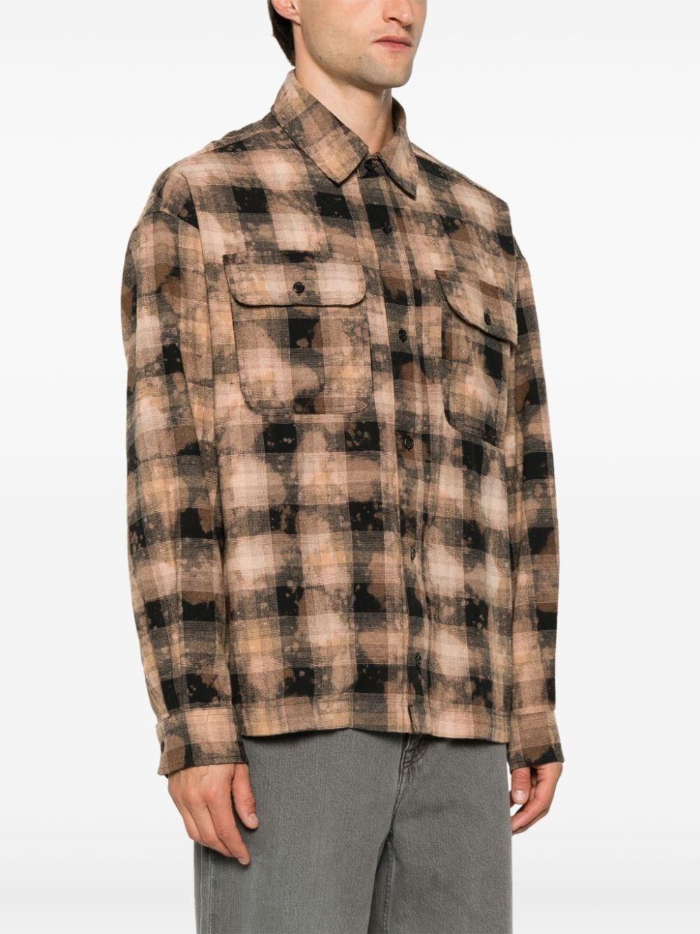Palm angels `Curved Logo` Check Shirt Sottocosto