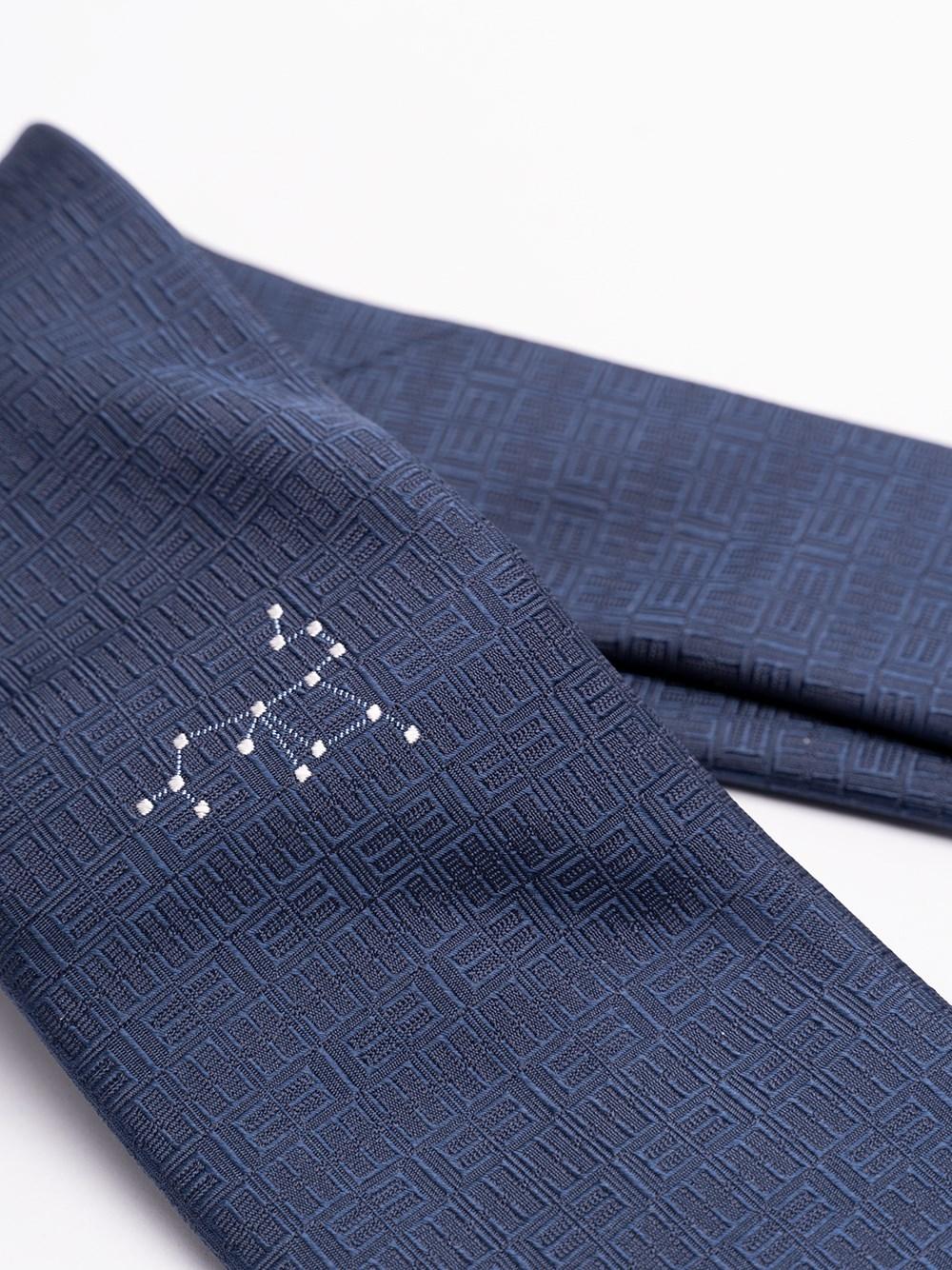 Elios Silk Tie with Zodiac Sign In Vendita