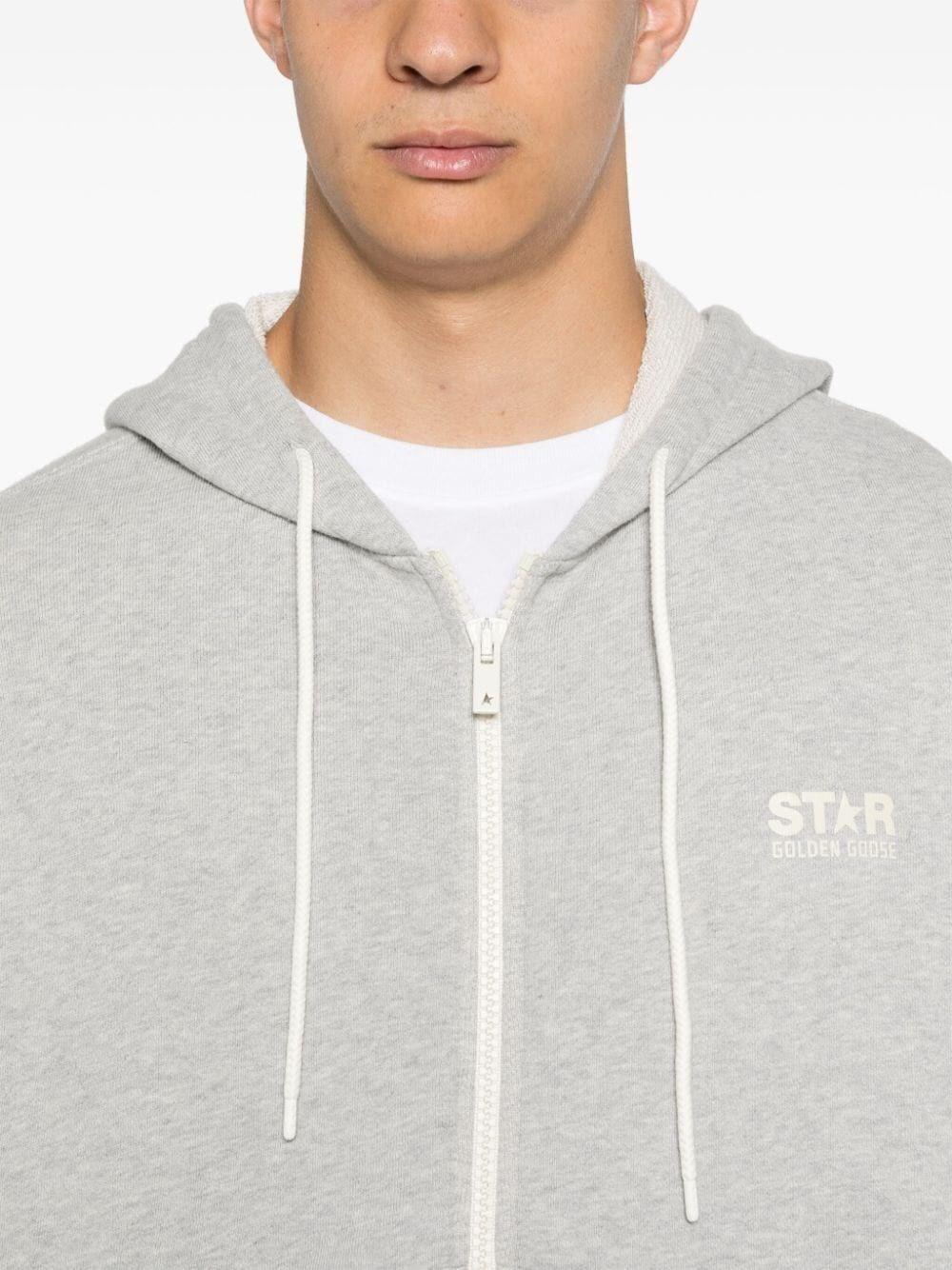 Golden goose `Star` Zipped Hoodie Logo Printed Prezzo Ridotto