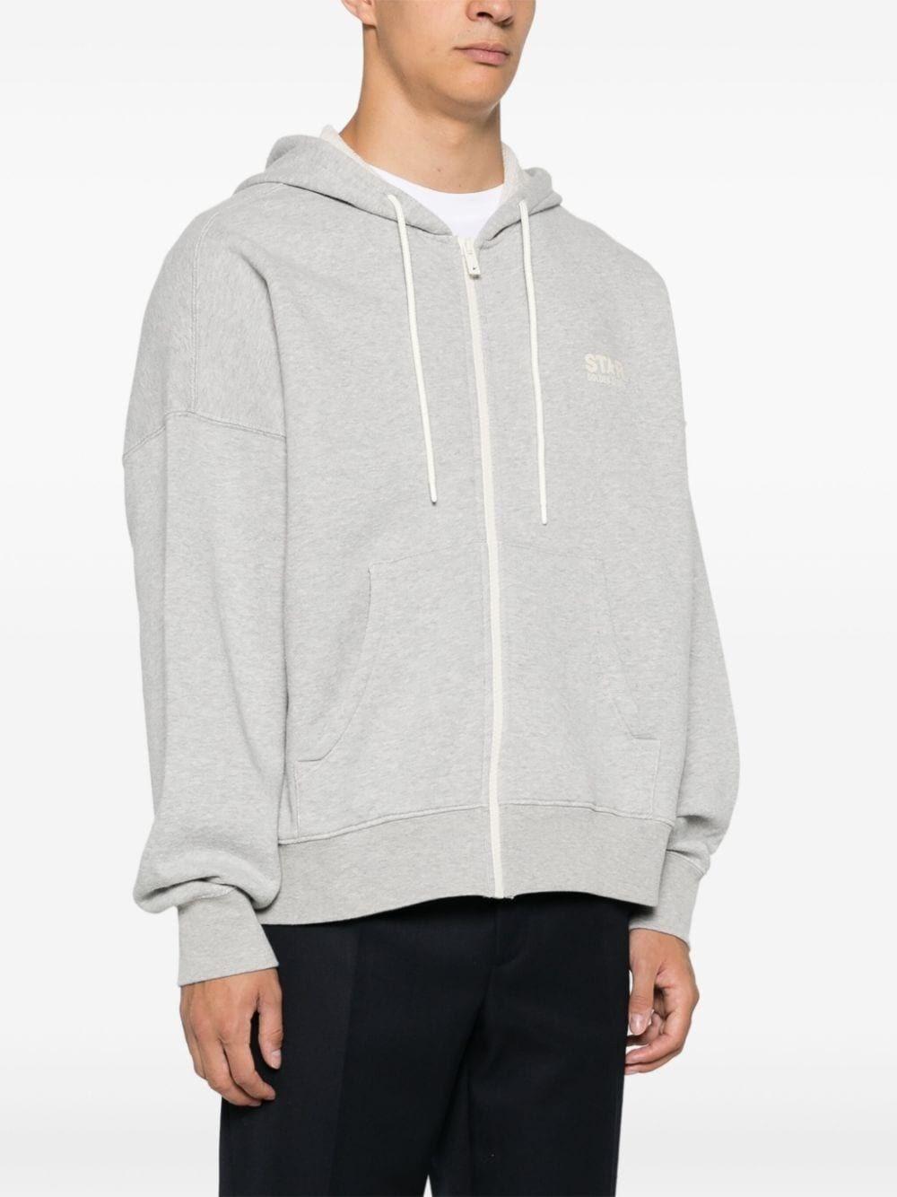 Golden goose `Star` Zipped Hoodie Logo Printed Prezzo Ridotto