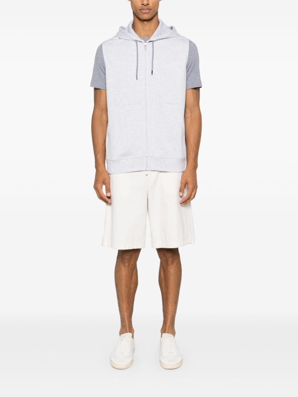Brunello cucinelli Sleeveless Sweatshirt With Zipper And Hood Saldi