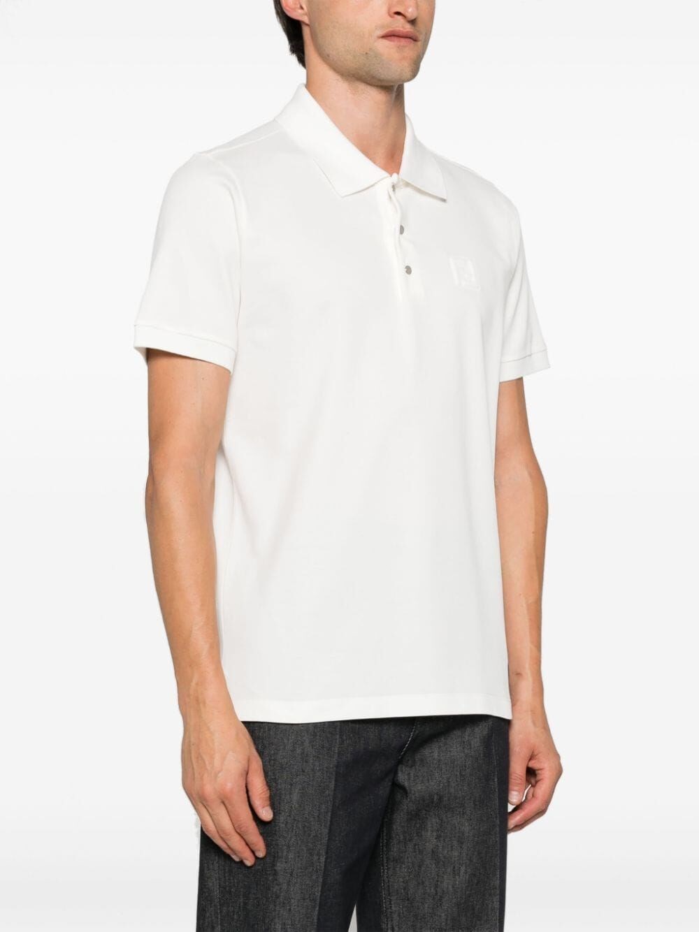 Fendi `FF` Embossed Polo Shirt Sottocosto