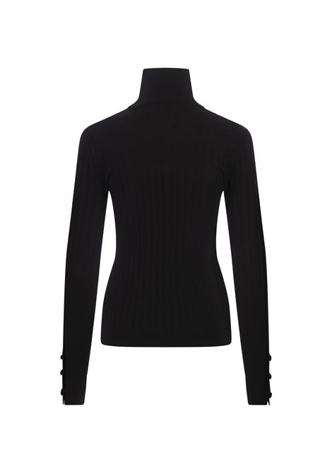 ﻿MONCLER Dolcevita a Coste Nera In Lana e Cashmere - MONCLER Saldi Di Fabbrica