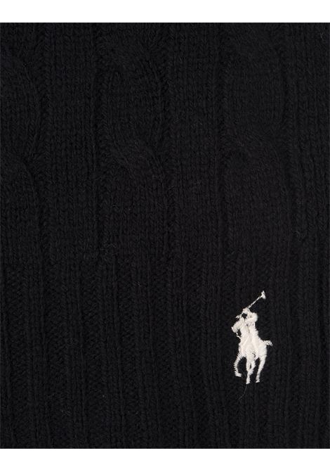 RALPH LAUREN Sciarpa In Lana e Cashmere a Trecce Nera - RALPH LAUREN Moda