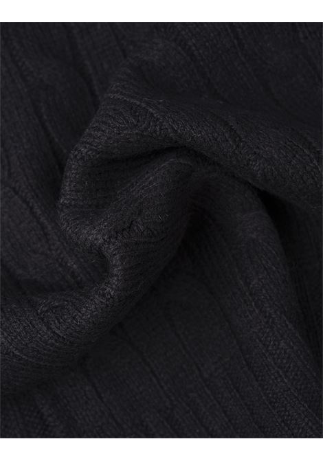 RALPH LAUREN Sciarpa In Lana e Cashmere a Trecce Nera - RALPH LAUREN Moda
