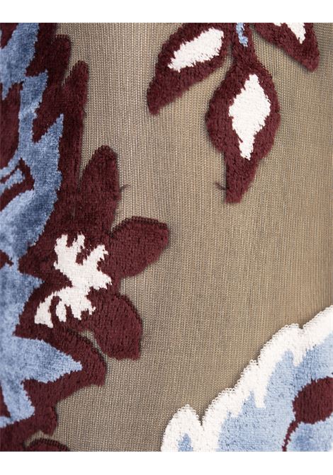 ETRO Abito Lungo Azzurro In Tulle Jacquard Velluto - ETRO 2025