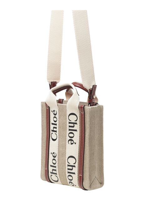 CHLOÉ Tote Bag Mini North South In White - Brown - CHLOÉ Qualità