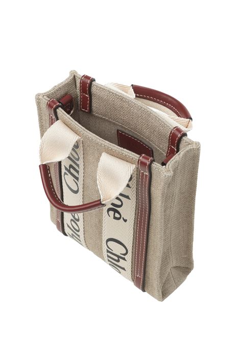 CHLOÉ Tote Bag Mini North South In White - Brown - CHLOÉ Qualità