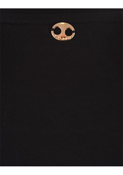 RABANNE T-Shirt Crop Nera Con Dettaglio Anello Laterale - RABANNE Consegna Veloce
