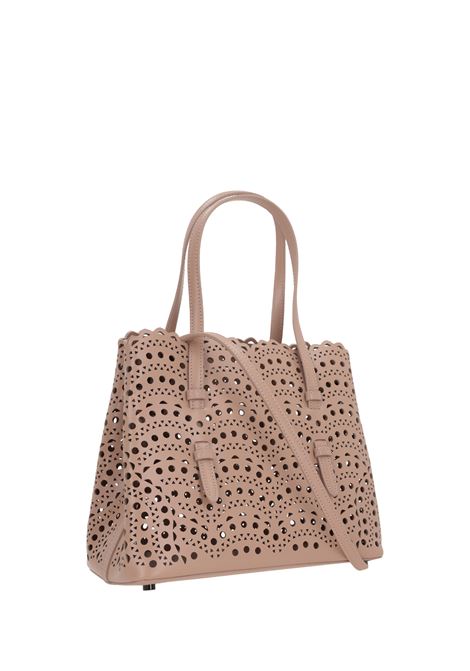 ALAIA Borsa Tote Mina 25 In Pelle Vienne a Onde Sabbia - ALAIA Sconto