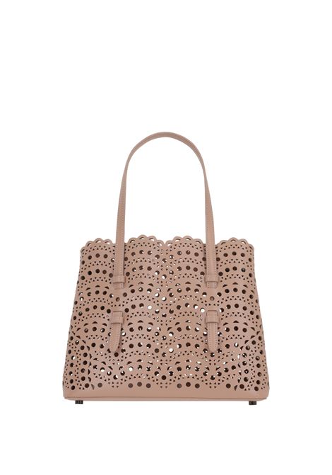 ALAIA Borsa Tote Mina 25 In Pelle Vienne a Onde Sabbia - ALAIA Sconto