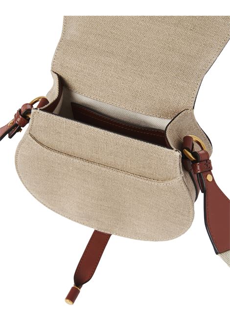 CHLOÉ Borsa Saddle Piccola Marcie In Lino e Pelle Marrone - CHLOÉ Vendite Flash