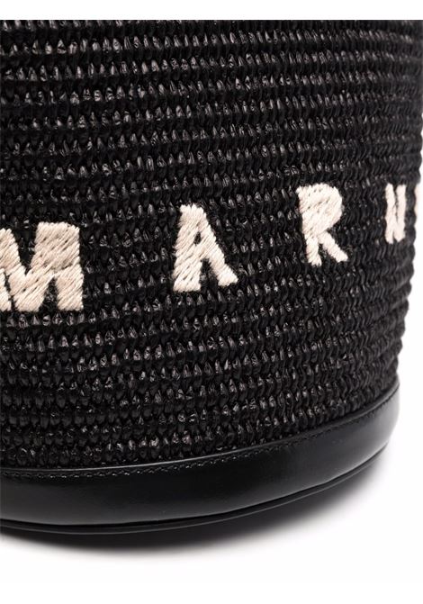MARNI Borsa Tropicalia Piccola Nera In Pelle e Rafia - MARNI Nuova