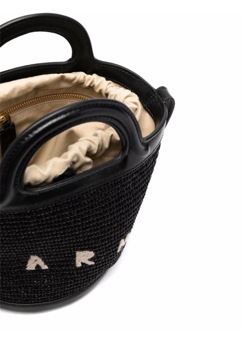 MARNI Borsa Tropicalia Piccola Nera In Pelle e Rafia - MARNI Nuova
