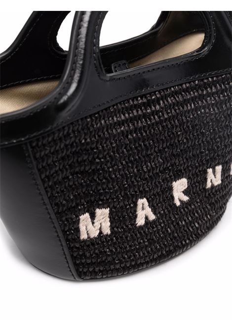 MARNI Borsa Tropicalia Summer Micro Nera In Pelle e Rafia - MARNI 2025