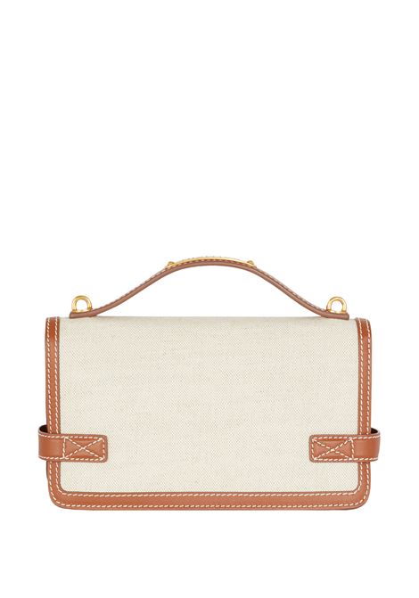 BALMAIN Borsa B-Buzz In Tela e Pelle Marrone Chiaro - BALMAIN Italy