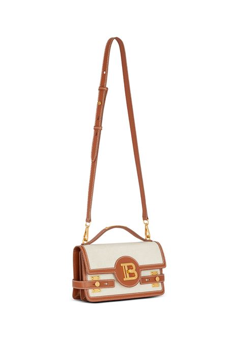 BALMAIN Borsa B-Buzz In Tela e Pelle Marrone Chiaro - BALMAIN Italy