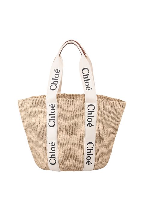 CHLOÉ Borsa Cesto Grande Woody In Rafia Con Nastri Chloé - CHLOÉ 2025