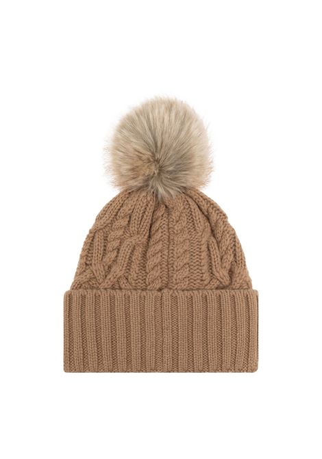 MONCLER Berretto Beige In Lana e Cashmere Con Pompon - MONCLER Qualità