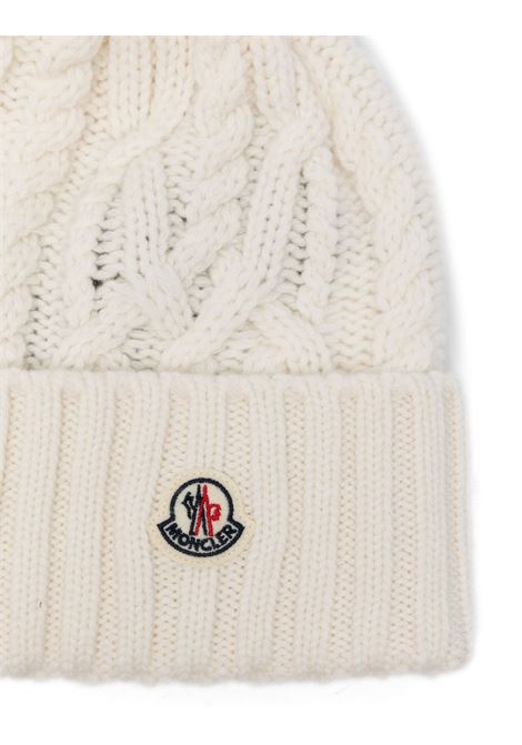 MONCLER Berretto Bianco In Lana e Cashmere Con Pompon - MONCLER Vendita