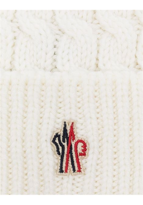 MONCLER GRENOBLE Berretto In Lana a Trecce Bianco Con Pompon - MONCLER GRENOBLE Promozione