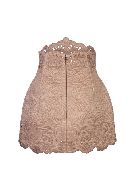 ERMANNO SCERVINO Minigonna In Satin Di Seta Rosa Con Ricami - ERMANNO SCERVINO Fino Al -60%