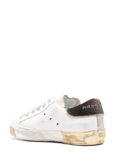 PHILIPPE MODEL Sneakers Prsx Bianche Oro e Marroni - PHILIPPE MODEL Hotsell