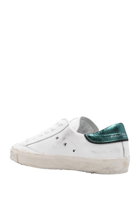 PHILIPPE MODEL Sneakers Prsx Bianche e Petrolio - PHILIPPE MODEL Vendita Calda