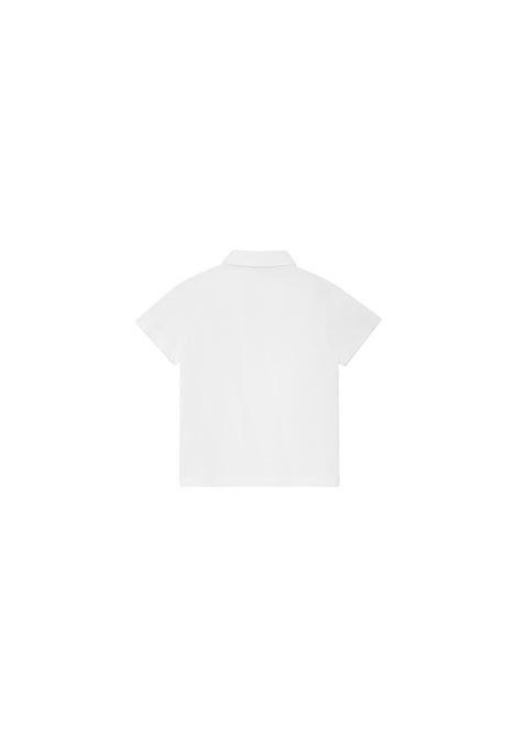 FENDI KIDS Polo In Piquet Di Cotone Bianco Gesso Con Bollo Blu - FENDI KIDS Nuova