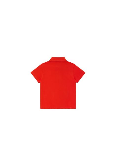 FENDI KIDS Polo In Piquet Di Cotone Rosso Gesso Con Bollo Bianco - FENDI KIDS Moda