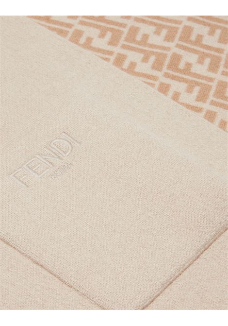 FENDI KIDS Sciarpa Reversibile Beige Con Logo FF - FENDI KIDS Soddisfazione Garantita