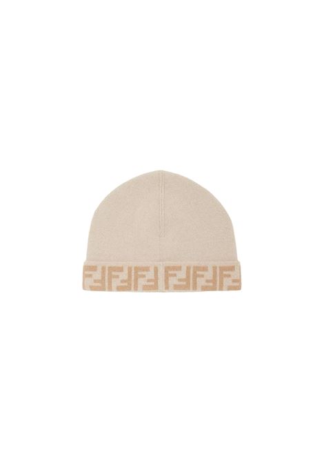 FENDI KIDS Cappello Reversibile Beige Con Logo FF - FENDI KIDS Qualità Garantita