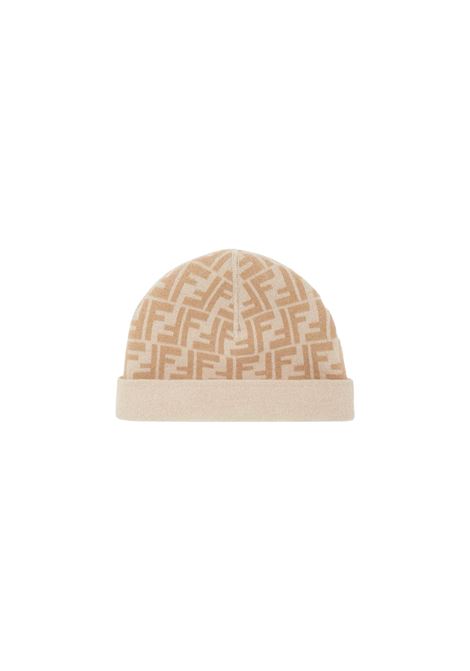 FENDI KIDS Cappello Reversibile Beige Con Logo FF - FENDI KIDS Qualità Garantita