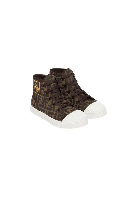 FENDI KIDS Sneakers Mid-Top Con Logo FF All-Over - FENDI KIDS Acquista Ora