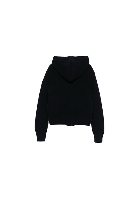 MONCLER ENFANT Cardigan Imbottito In Maglia Blu Con Zip e Cappuccio - MONCLER ENFANT Fino Al -60%