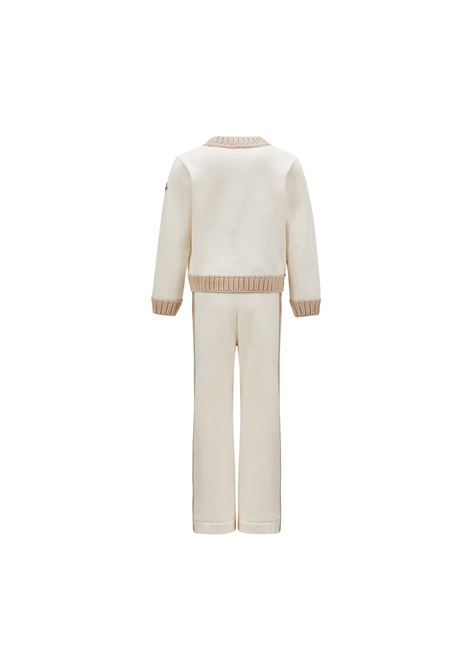 MONCLER ENFANT Set Sportivo Bianco Con Logo e Orli In Maglia - MONCLER ENFANT Shopping Online
