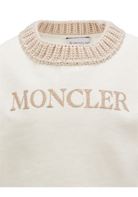 MONCLER ENFANT Set Sportivo Bianco Con Logo e Orli In Maglia - MONCLER ENFANT Shopping Online