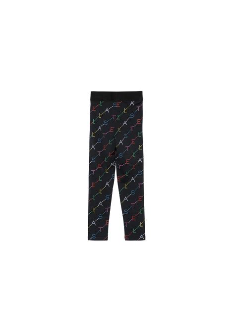 STELLA MCCARTNEY KIDS Leggings Neri Con Logo Multicolore All-Over - STELLA MCCARTNEY KIDS Affare Del Giorno