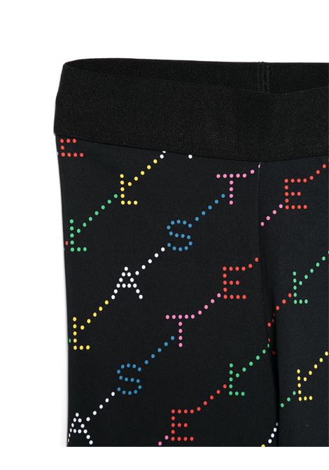 STELLA MCCARTNEY KIDS Leggings Neri Con Logo Multicolore All-Over - STELLA MCCARTNEY KIDS Affare Del Giorno