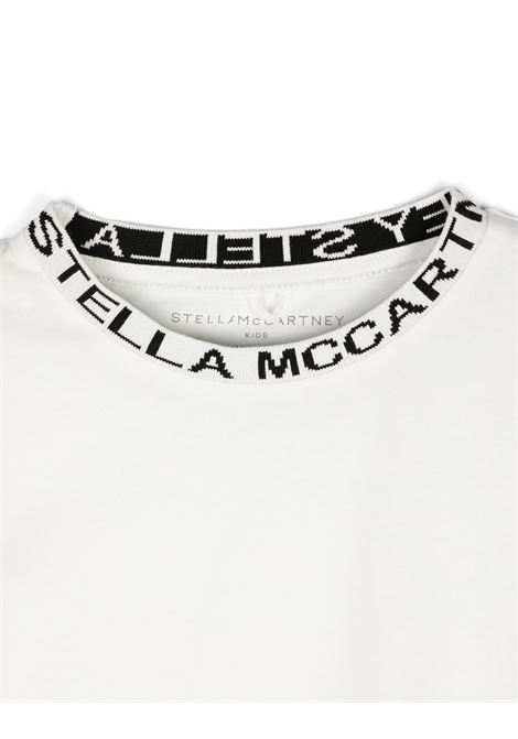 STELLA MCCARTNEY KIDS T-Shirt Bianca Con Logo Sul Girocollo - STELLA MCCARTNEY KIDS Prezzo Ridotto