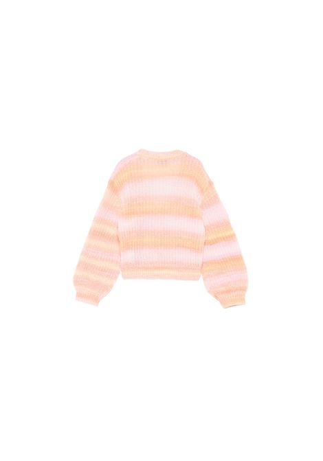 STELLA MCCARTNEY KIDS Cardigan in Maglia Rosa Pesca a Righe Arcobaleno - STELLA MCCARTNEY KIDS Convenienza