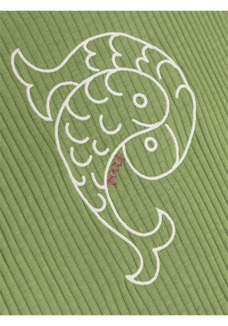 EMILIO PUCCI JUNIOR Canotta a Coste Verde Con Motivo Pesci - EMILIO PUCCI JUNIOR Sconto