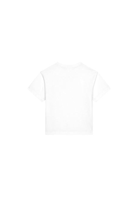 DOLCE & GABBANA KIDS T-Shirt Bianca Con Placca Logata - DOLCE & GABBANA KIDS Outlet